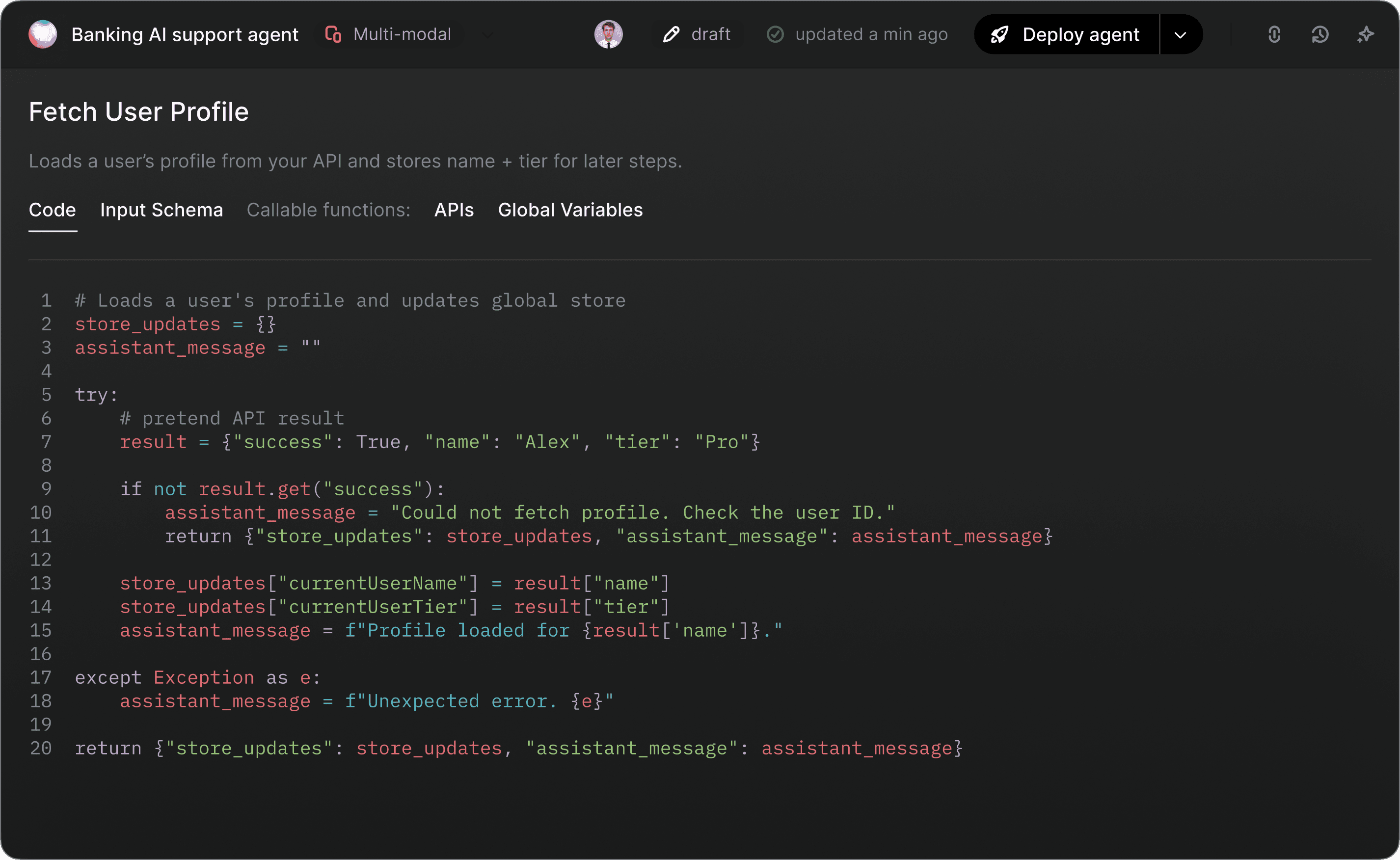 Policy editor UI showing support rules and workflow definitions.