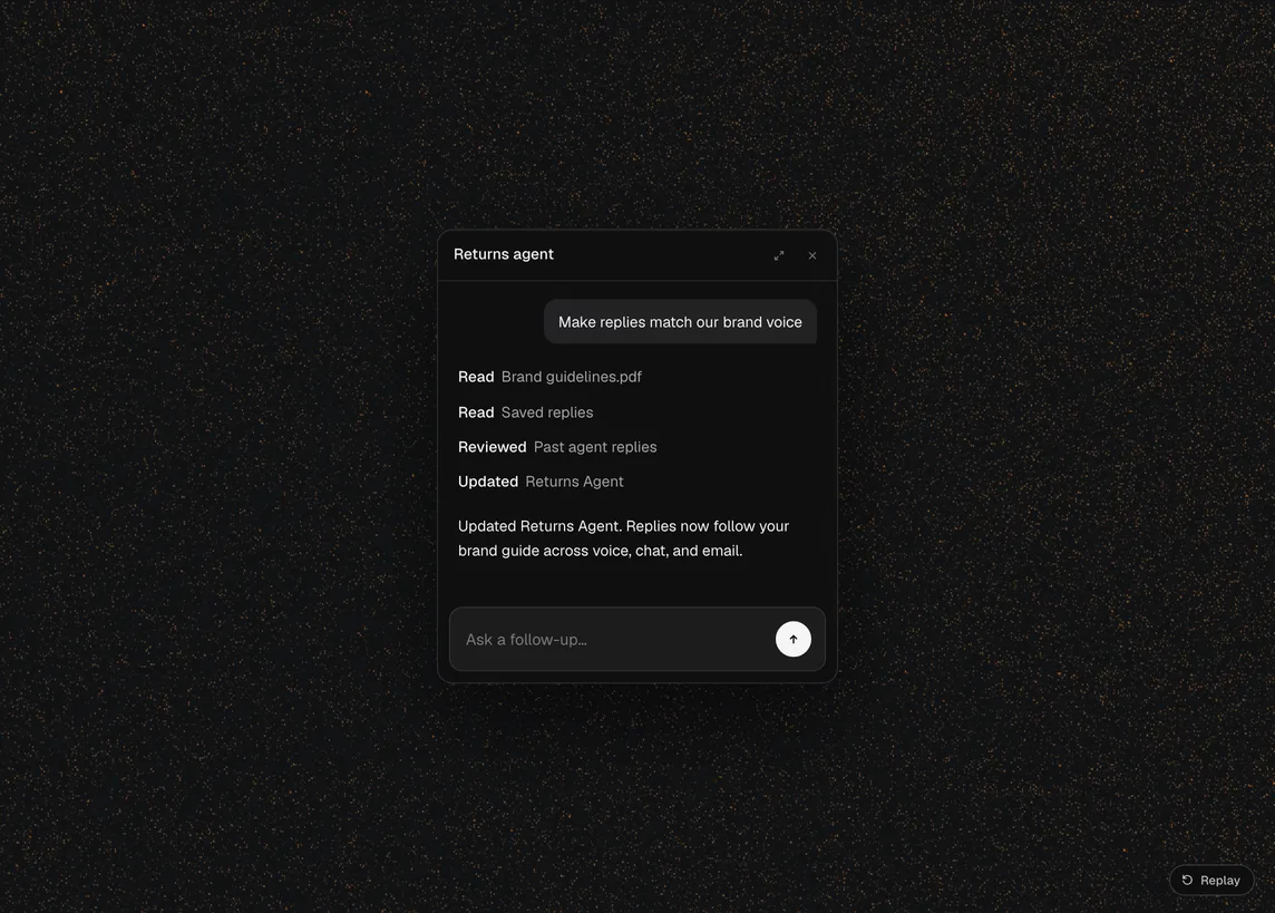 Brand voice and agent settings